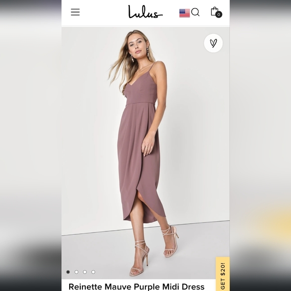 Lulus Reinette Mauve Midi Dress - Picture 3 of 5